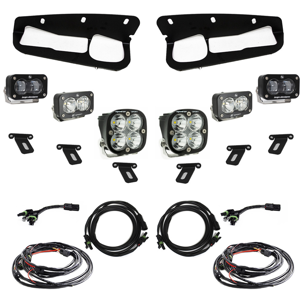 S2 SAE Sportsmen Fog Pocket LED Light Kit, Clear | (21-24) Bronco Steel Bumper | 448174