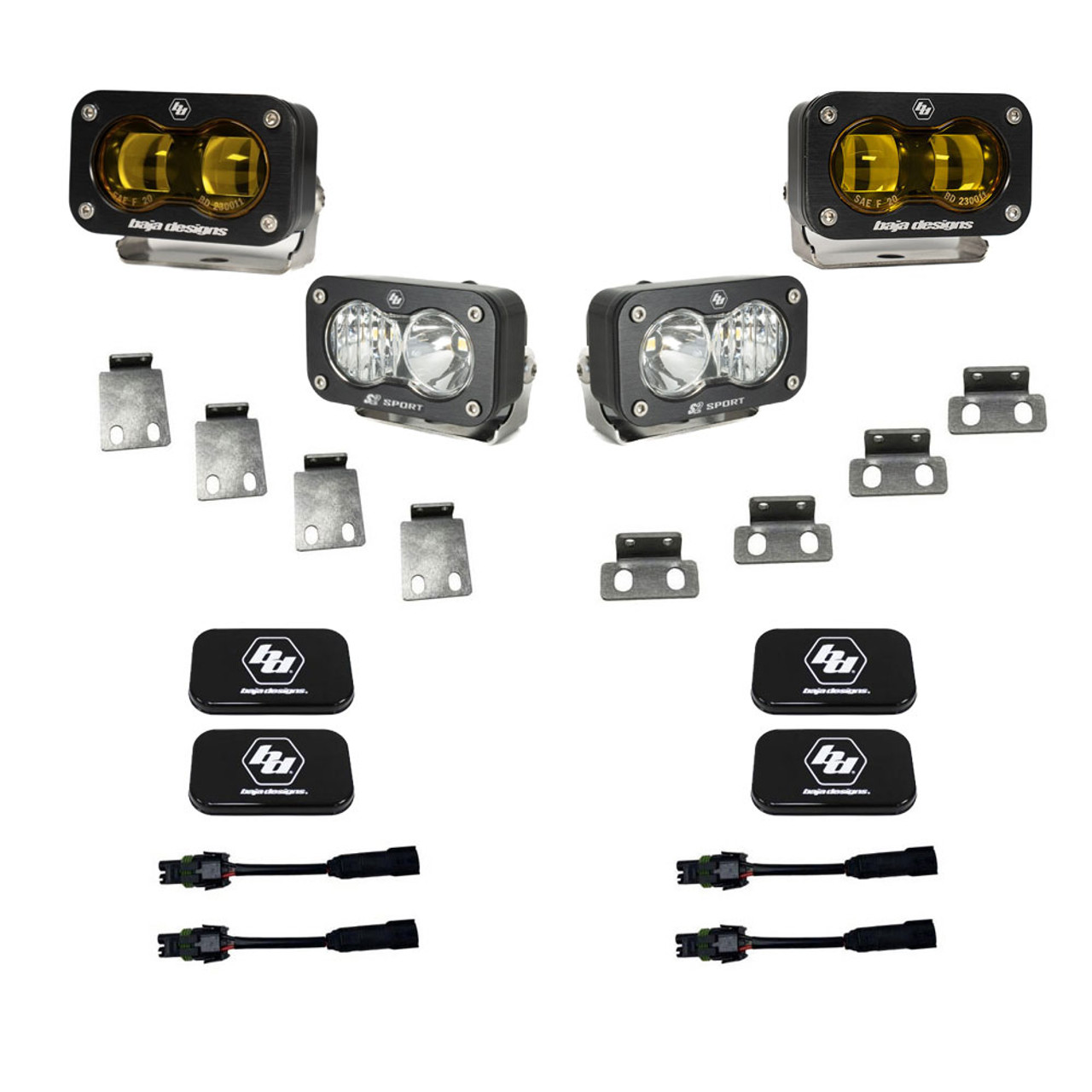 S2 SAE/S2 Sport Fog Pocket LED Light Kit, Amber | (21-24) F-150 Raptor, (22-24) Bronco, (24-25) F-150 Raptor 37/R  | 448181