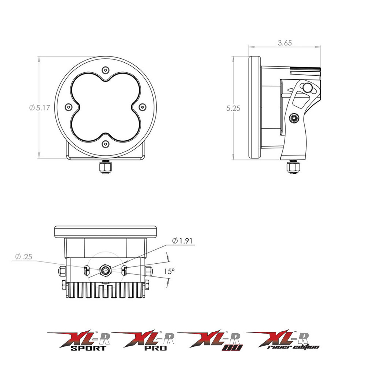 XL-R 80 LED Light Pod , Pair, Wide/Cornering, Clear | Universal  | 767805