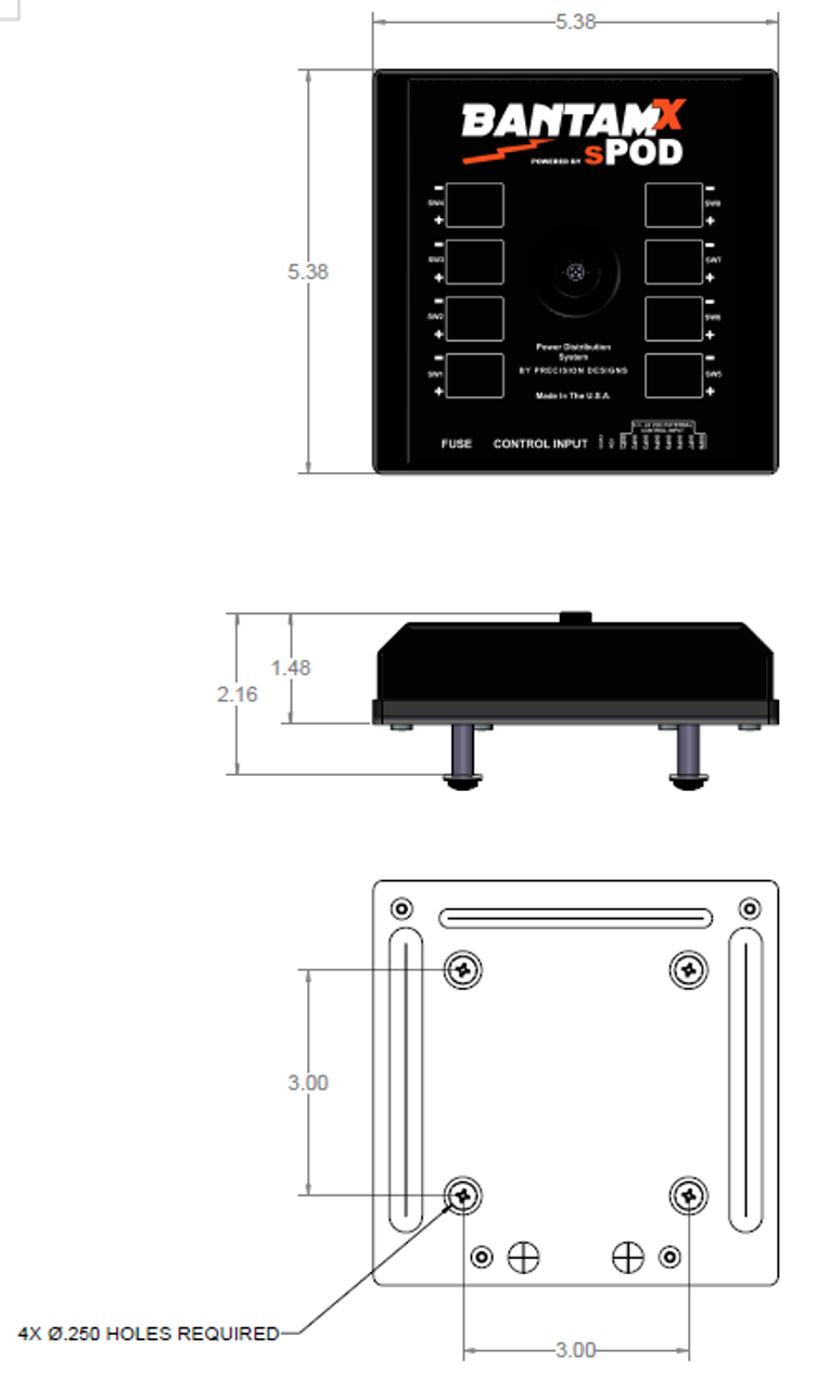 BantamX Modular Accessory Control System, 36 Inch Wires, Blue | Universal  |  BXMOD36B