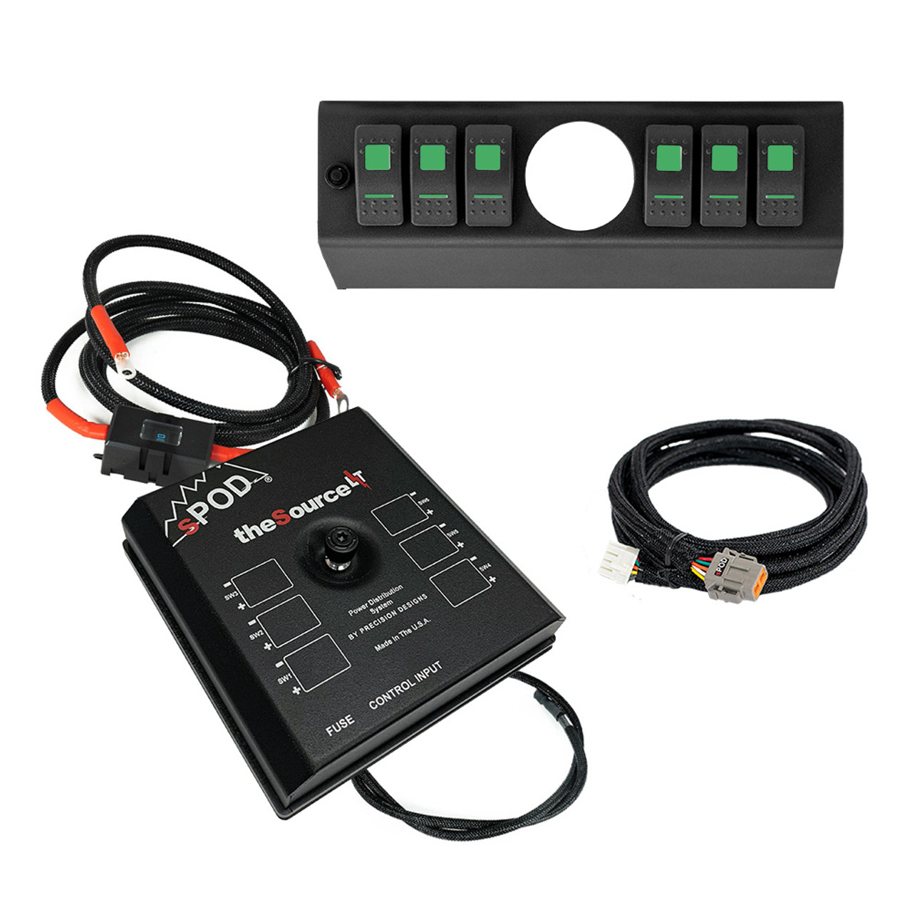 SourceLT Accessory Control System, 2-1/16 Gauge Port, Green | (09-18) Wrangler JK, 2018 Wrangler JL  | SLAF0918JKG