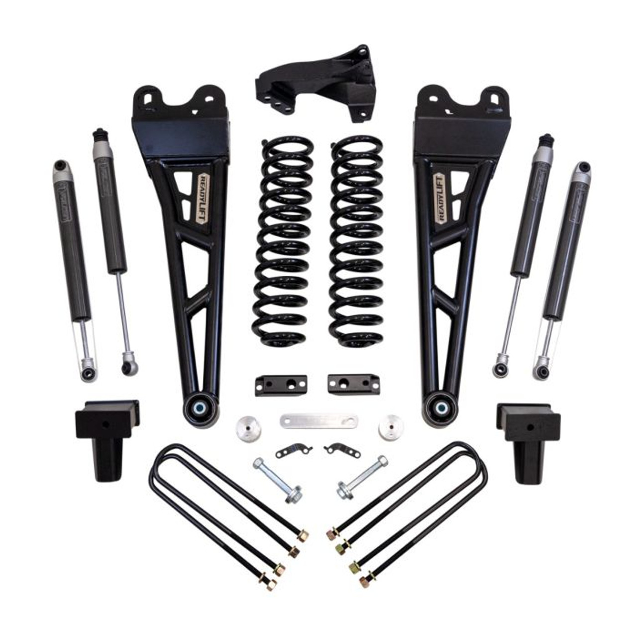 4'' Coil Spring Lift Kit, With Falcon 1.1 Monotube Front/Rear Shocks and Front Track Bar Bracket With Radius Arms | (17-22) Super Duty F-250/F-350, Diesel, 4WD | 49-27421