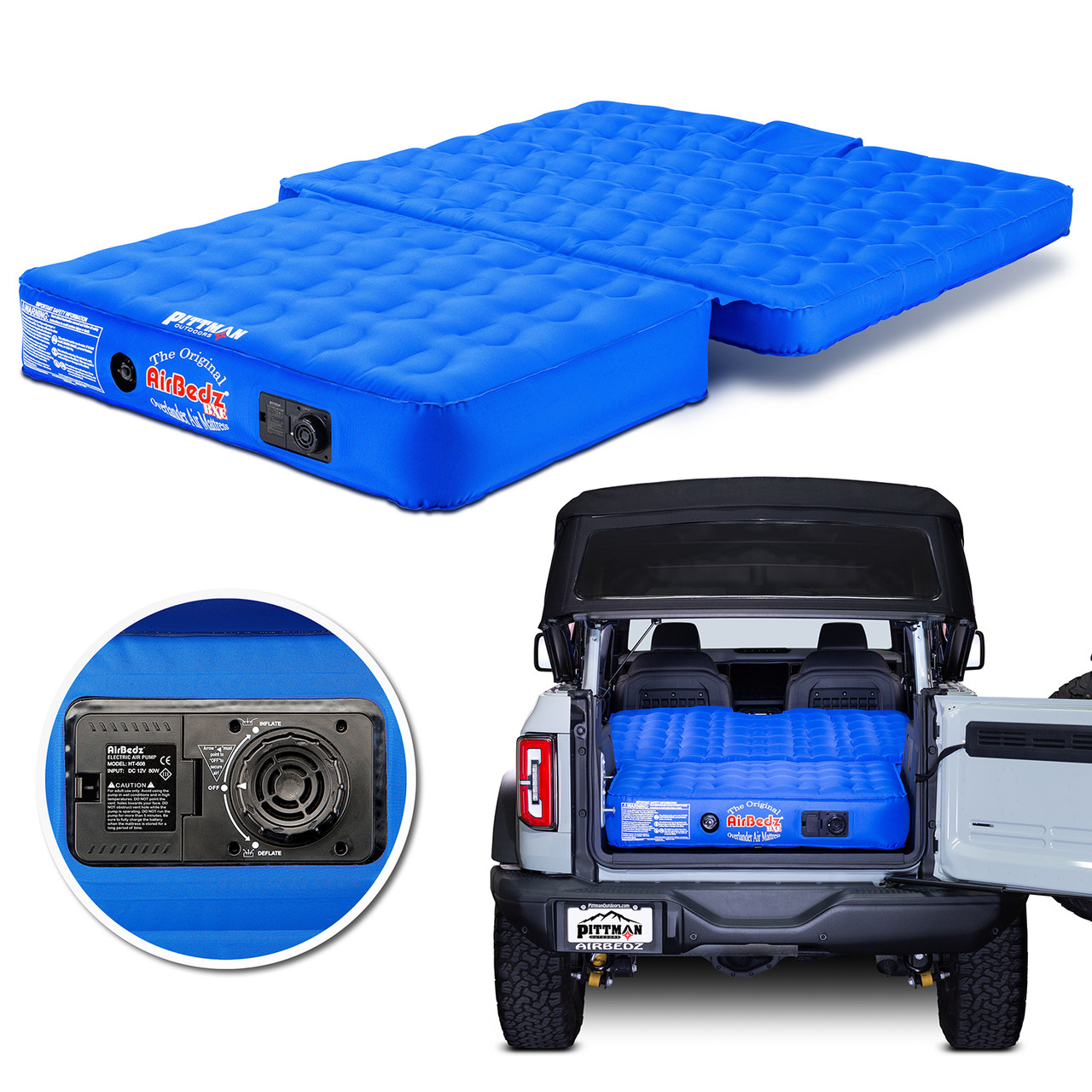 AirBedz Inflatable Air Mattress, 1 Piece, Built In Pump, Rechargeable | Bronco | PPI-BRONC