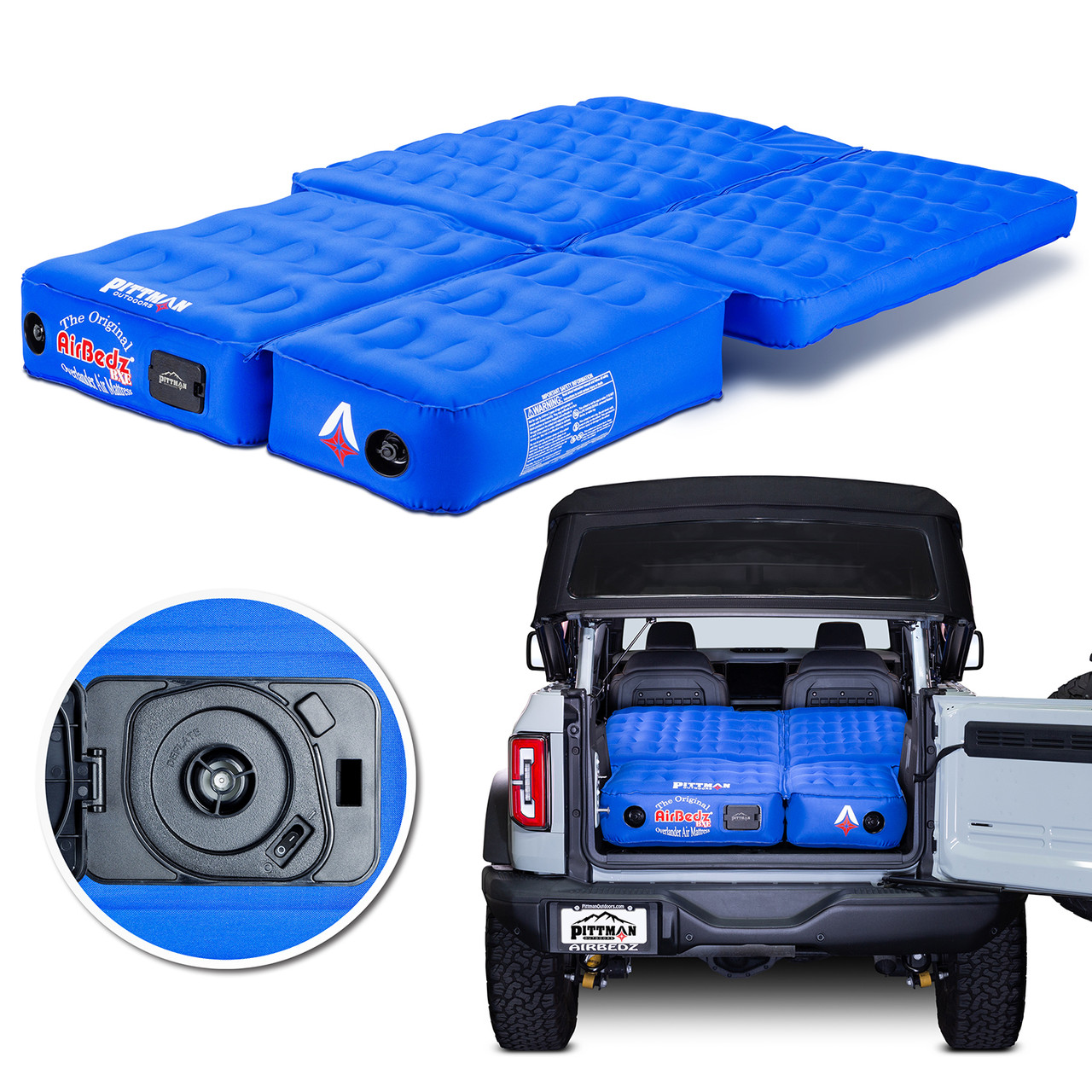 AirBedz Inflatable Air Mattress, 2 Piece, Built In Pump, Rechargeable | Bronco | PPI-BRONC_2PC
