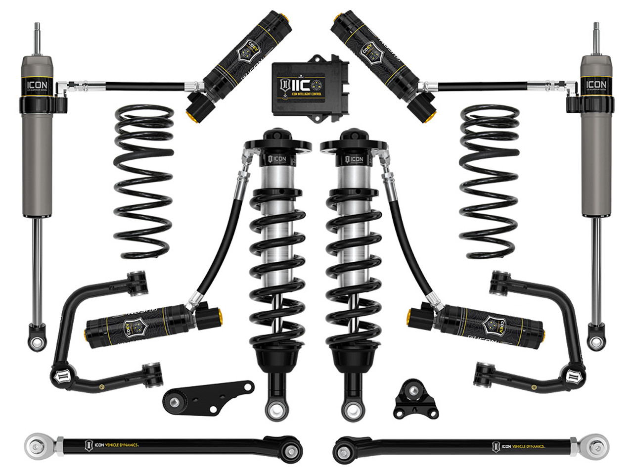 Icon Vehicle Dynamics | Stage 10 Suspension System, Tubular UCA w/ Triple Rate Rear Springs, 1.25-3" Lift | (24-24) Tacoma | K53300TS