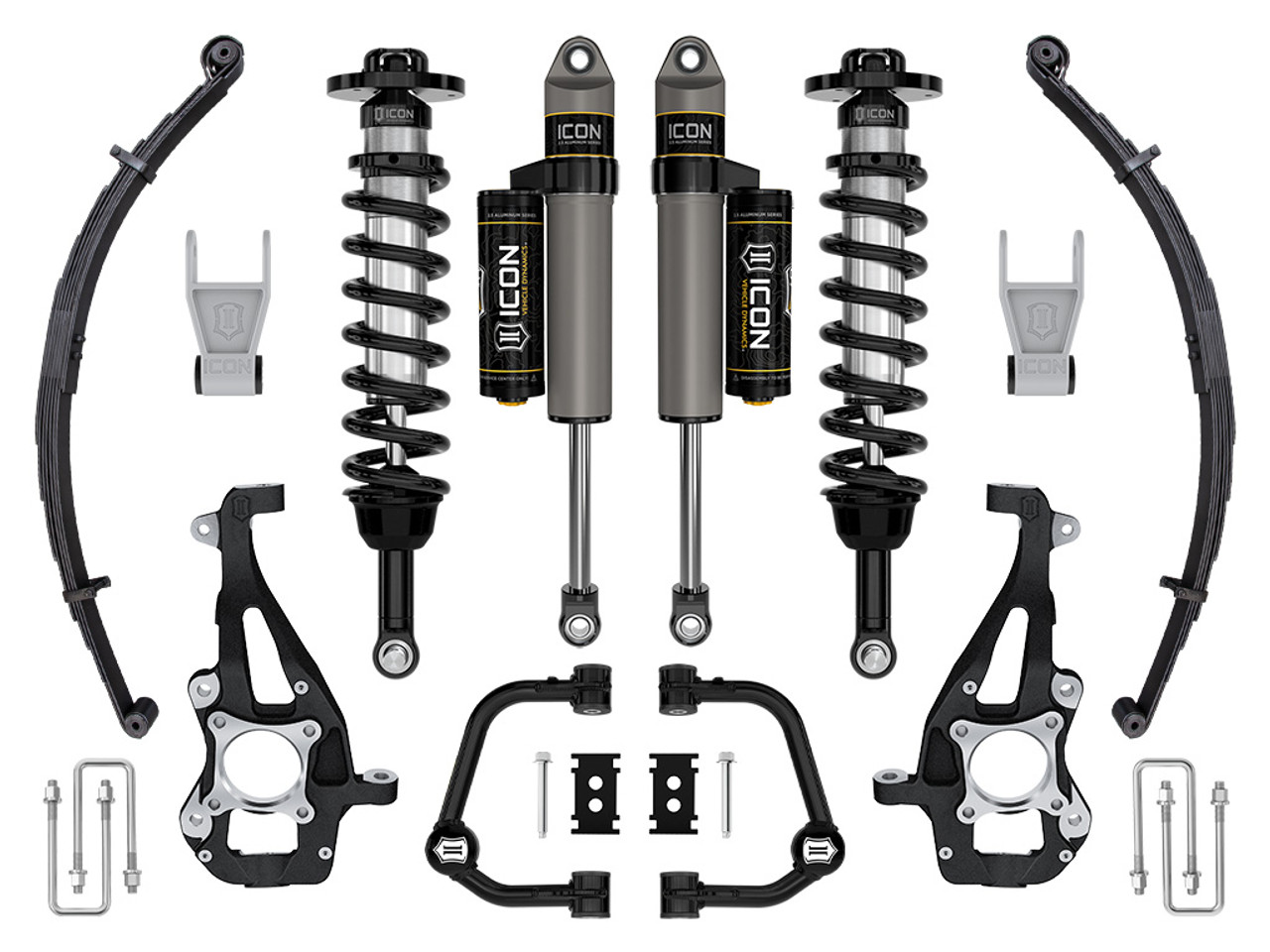 Icon Vehicle Dynamics | Stage 2 Suspension System, Tubular UCA w/ Leaf Packs, 3.5-4.5" Lift | (21-23) F-150, 4WD | K93142TL