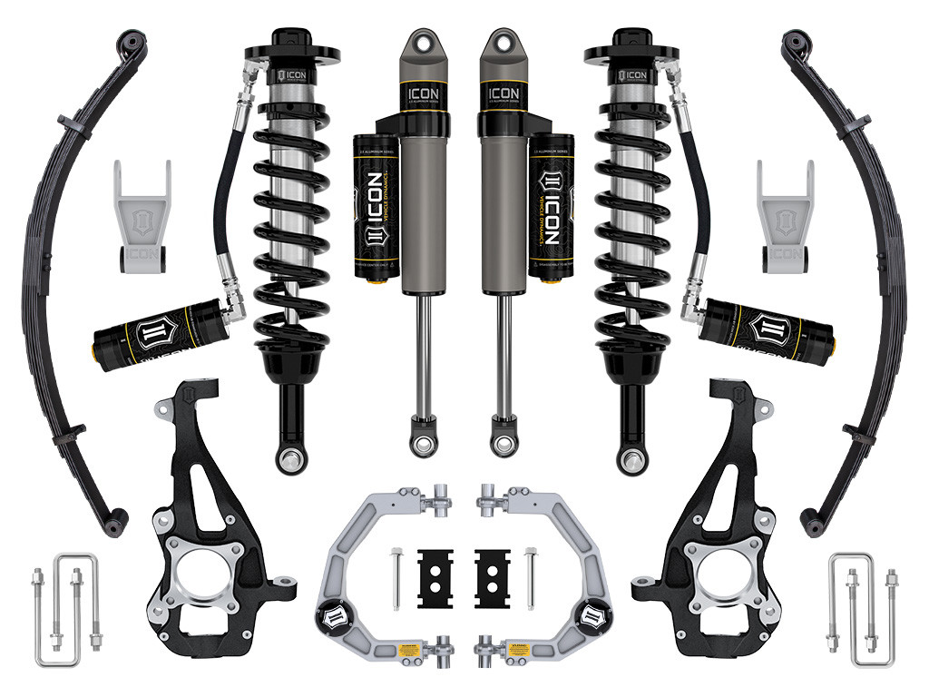 Icon Vehicle Dynamics | Stage 3 Suspension System, Billet UCA w/ Leaf Packs, 3.5-4.5" Lift | (21-23) F-150, 4WD | K93143L