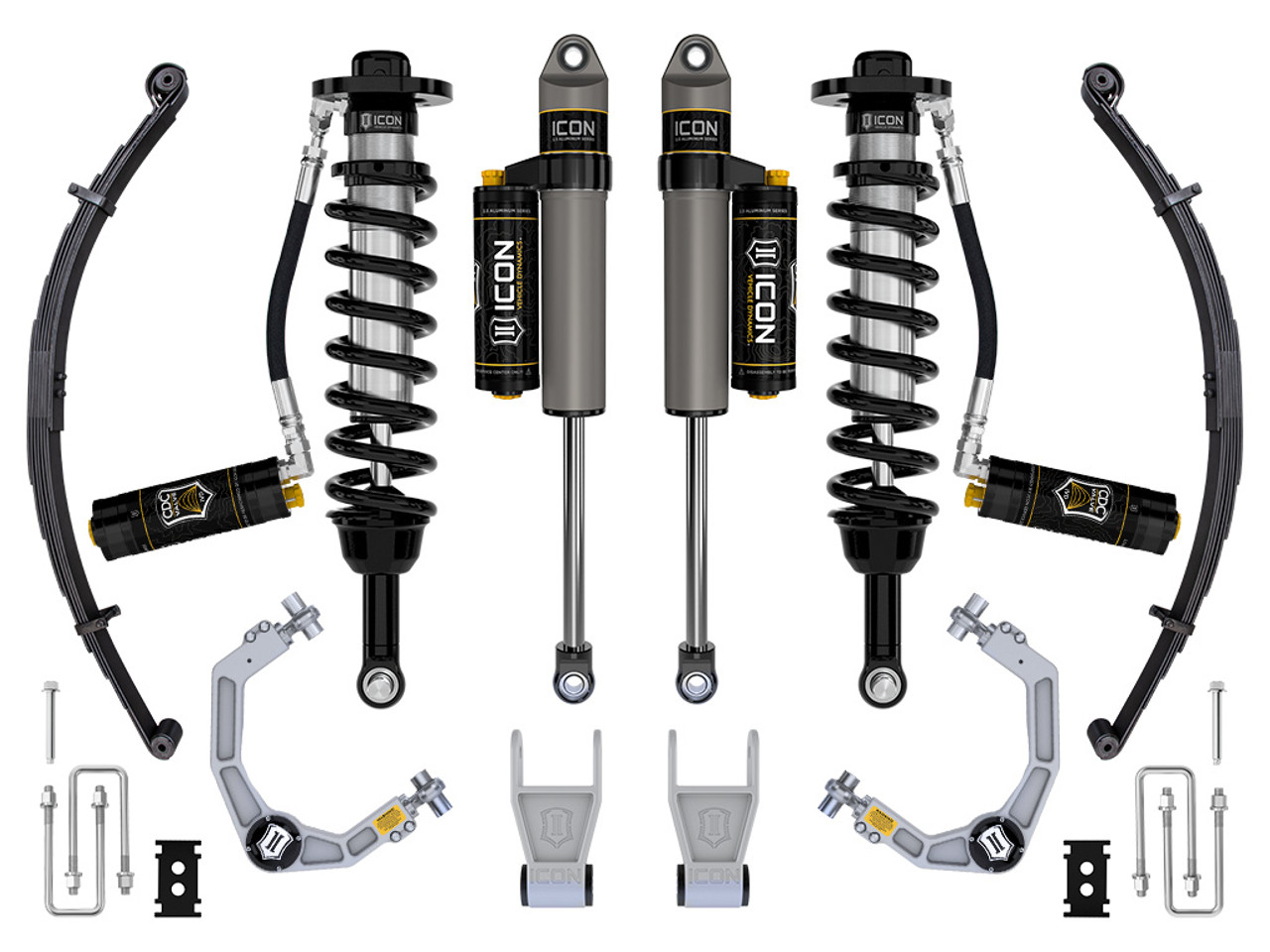 Icon Vehicle Dynamics | Stage 4 Suspension System, Billet, CDCV, w/ Leaf Packs, 2.5-3" Lift | (21-24) F-150 Tremor | K93164L