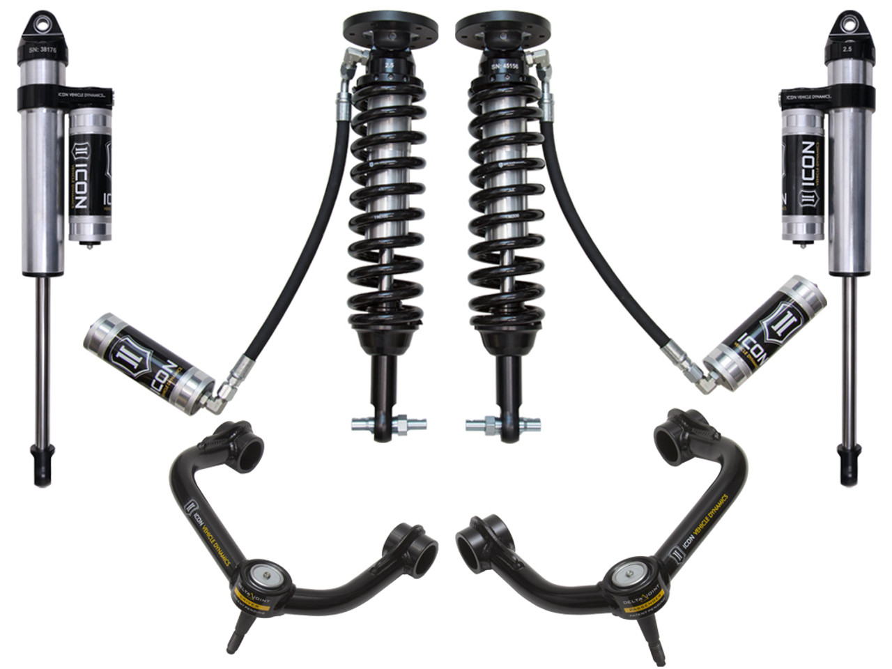 Icon Vehicle Dynamics | Stage 4 Suspension System, Tubular UCA, 2-2.63" Lift | (15-20) F-150, 4WD | K93084T
