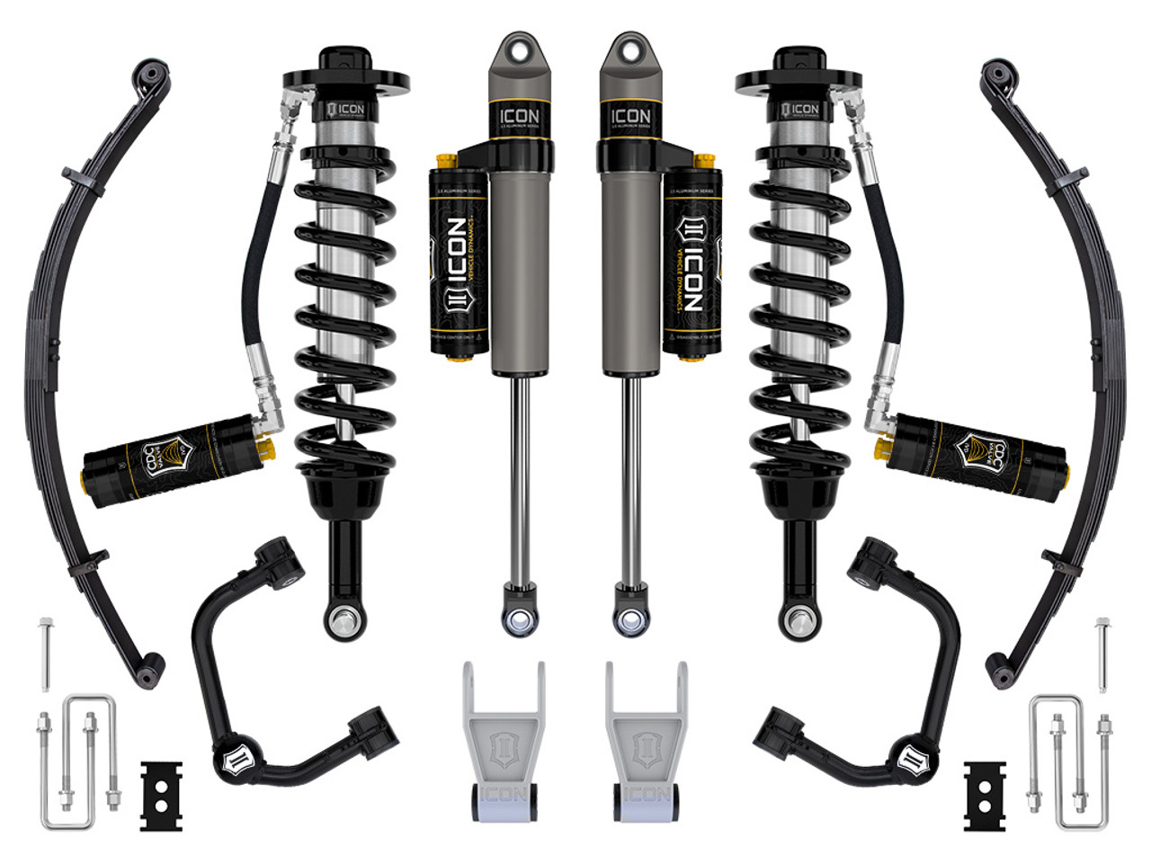 Icon Vehicle Dynamics | Stage 4 Suspension System, Tubular, CDCV, w/ Leaf Packs, 2.5-3" Lift | (21-24) F-150 Tremor | K93164TL