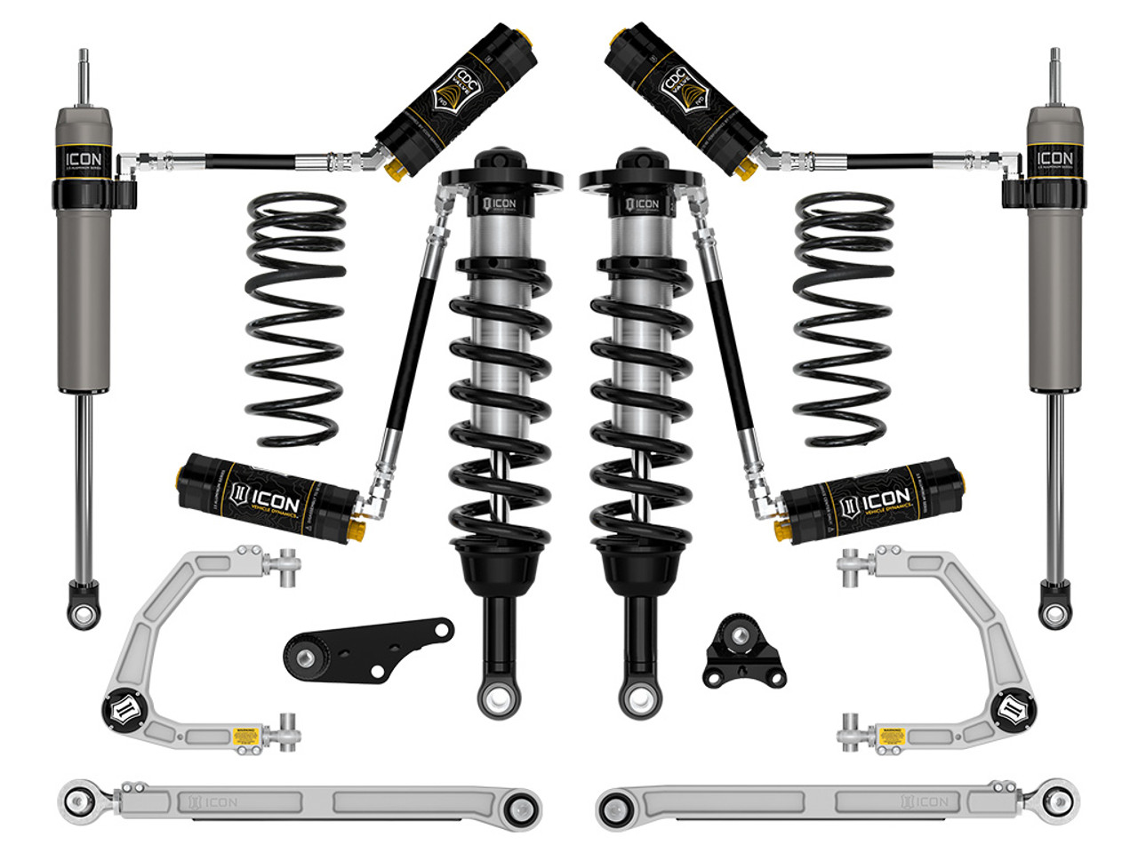 Icon Vehicle Dynamics | Stage 8 Suspension System, Billet UCA w/ Triple Rate Rear Springs, 1.25-3" Lift | (24-24) Tacoma | K53298S