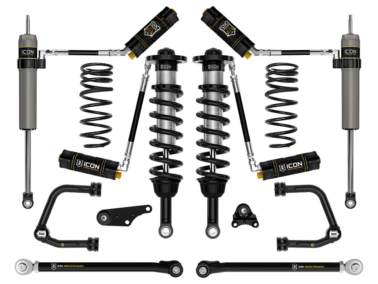 Icon Vehicle Dynamics | Stage 8 Suspension System, Tubular UCA w/ Triple Rate Rear Springs, 1.25-3" Lift | (24-24) Tacoma | K53298TS