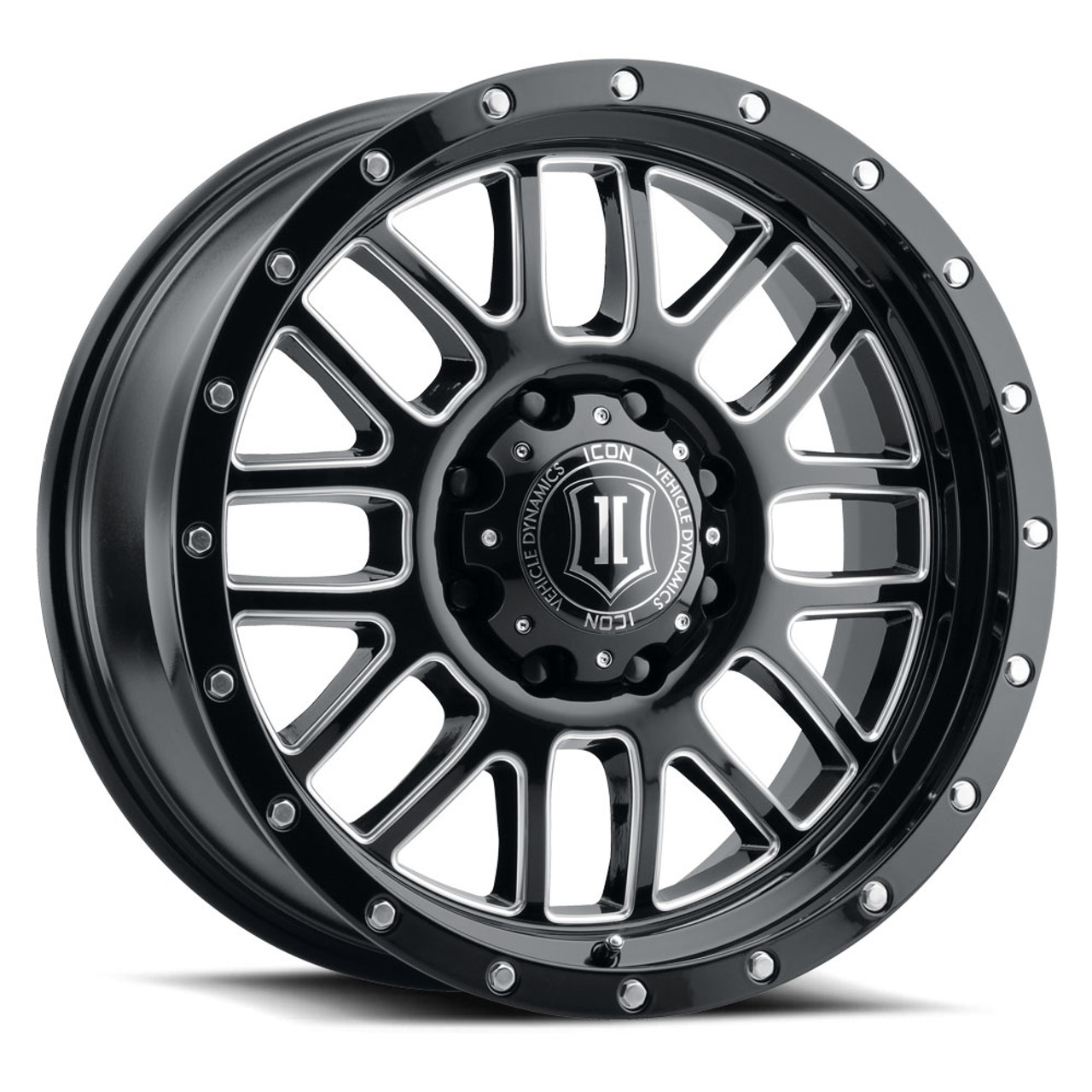 ICON Alloys Alpha, Gloss Black, Milled Windows, 20x9 / 5x150, 16mm OS, 5.625" BS