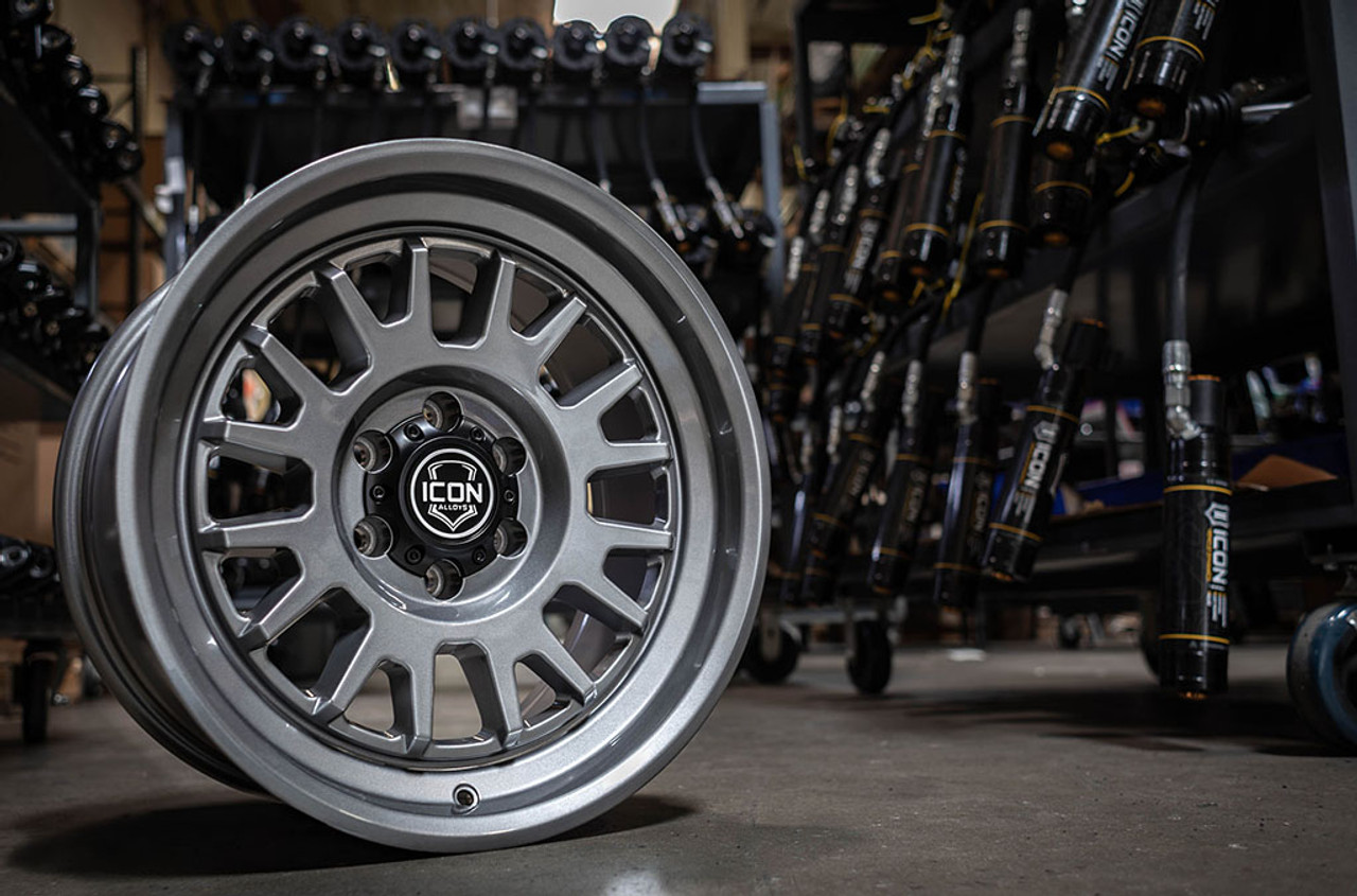 ICON Alloys Anza, Gun Metal, 17 x 8.5 / 6 x 5.5, 0mm Offset, 4.75" BS