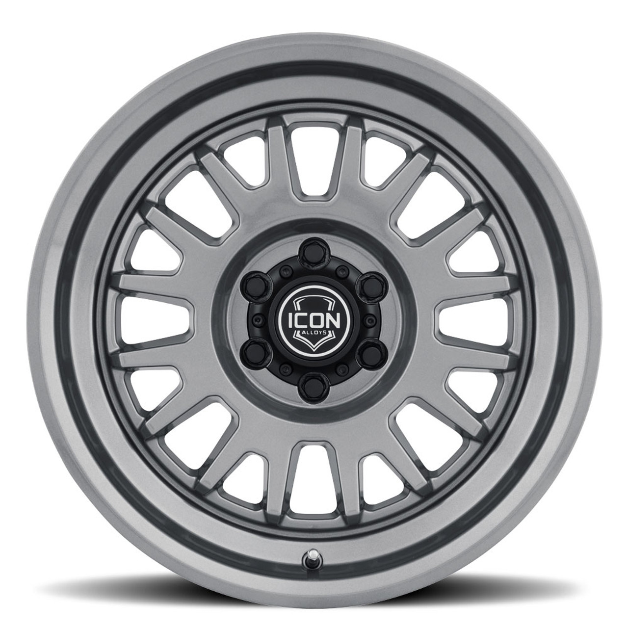 ICON Alloys Anza, Gun Metal, 17 x 8.5 / 6 x 5.5, 0mm Offset, 4.75" BS