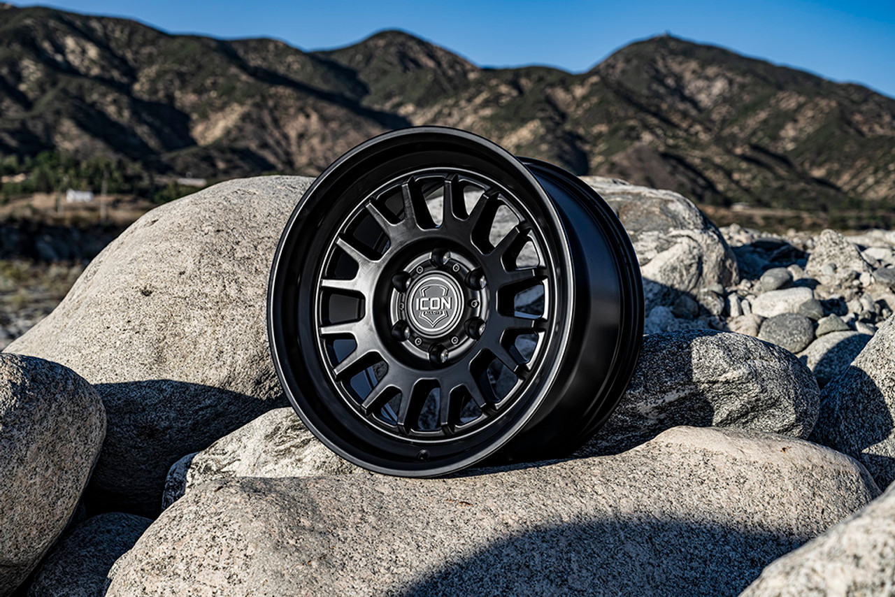 ICON Alloys Anza, Satin Black, 17 x 8.5 / 6 x 135, 6mm Offset, 5" BS