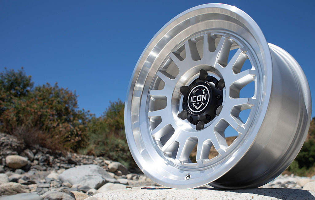 ICON Alloys Anza, Silver Machined, 17 x 8.5 / 6 x 5.5, 0mm Offset, 4.75" BS