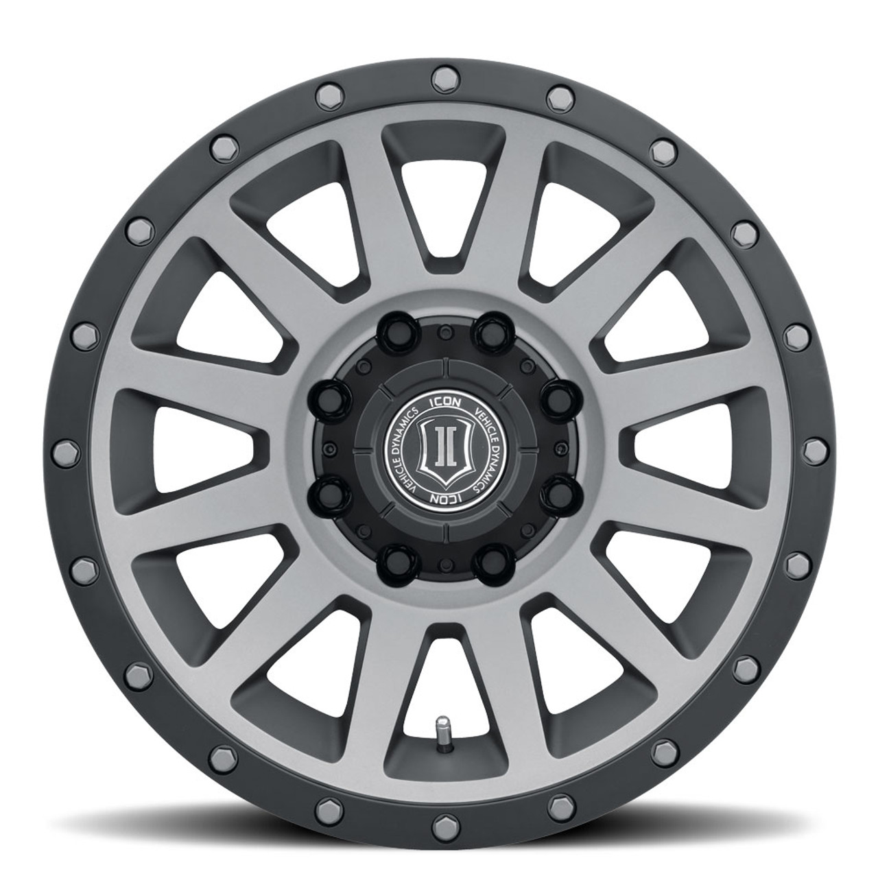 ICON Alloys Compression HD, Titanium, 18 x 9 / 8 x 6.5, 12mm Offset, 5.5" BS ICON Alloys Compression HD, Titanium, 18 x 9 / 8 x 6.5, 12mm Offset, 5.5" BS