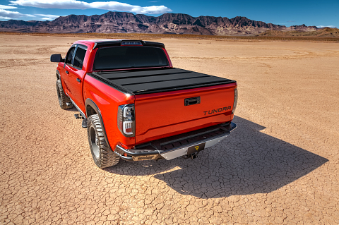 BAK Industries MX4 Hard Folding Truck Bed Cover | (07-21) Tundra, 6'6" Bed w/ Deck Rail | 448410T