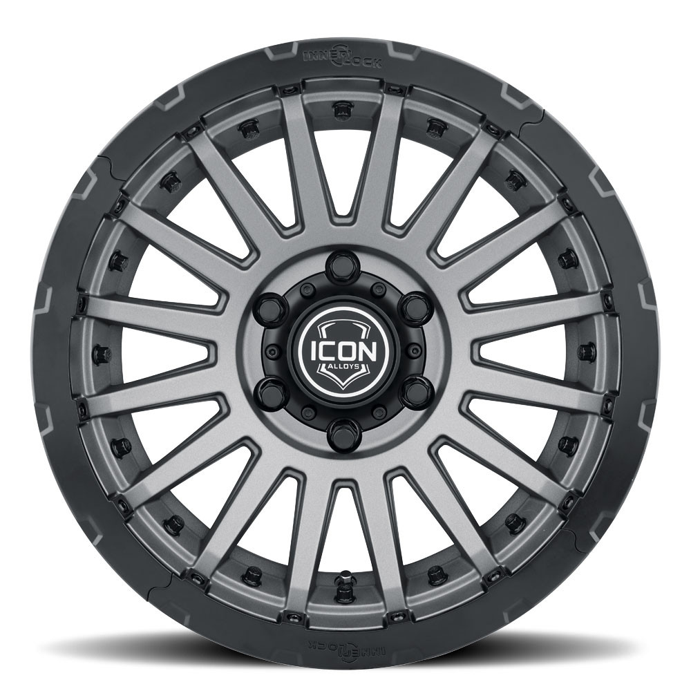 ICON Alloys Recon Pro, Charcoal, 17 x 8.5 / 6 x 5.5, 0mm Offset, 4.75" BS