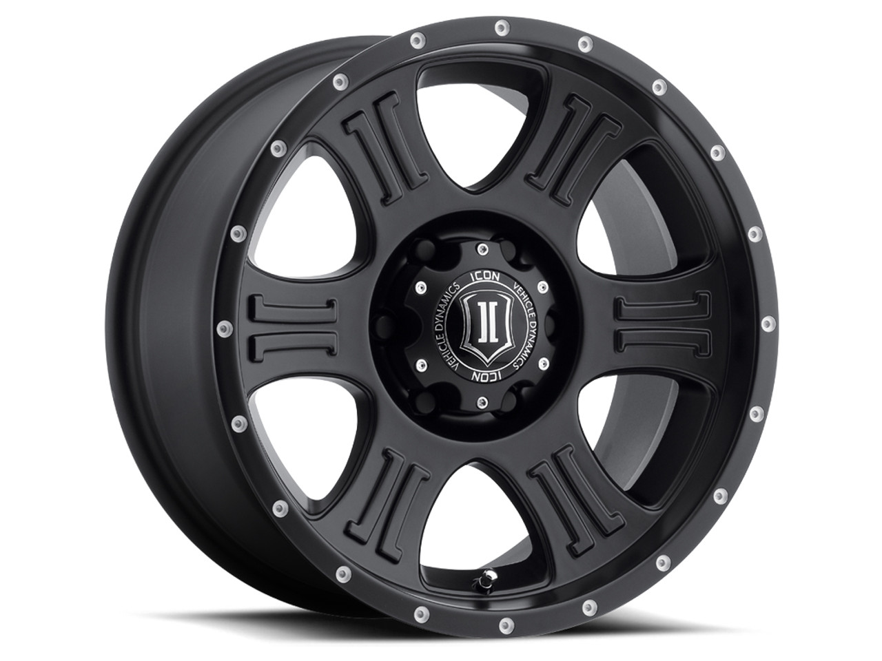ICON Alloys Shield, Satin Black, 17 x 8.5 / 5 x 5, 0mm Offset, 4.75" BS