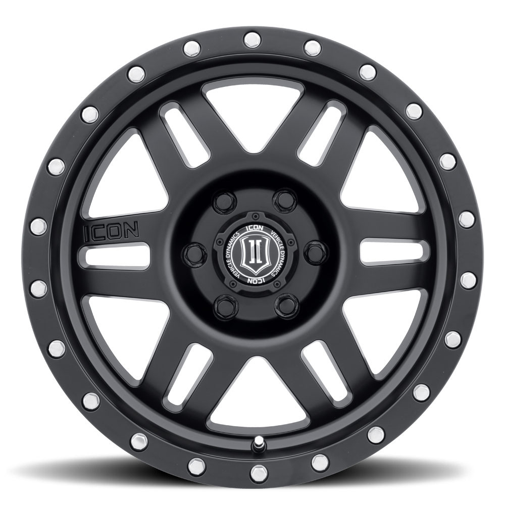 ICON Alloys Six Speed, Satin Black, 17 x 8.5 / 6 x 5.5, 25mm Offset, 5.75" BS