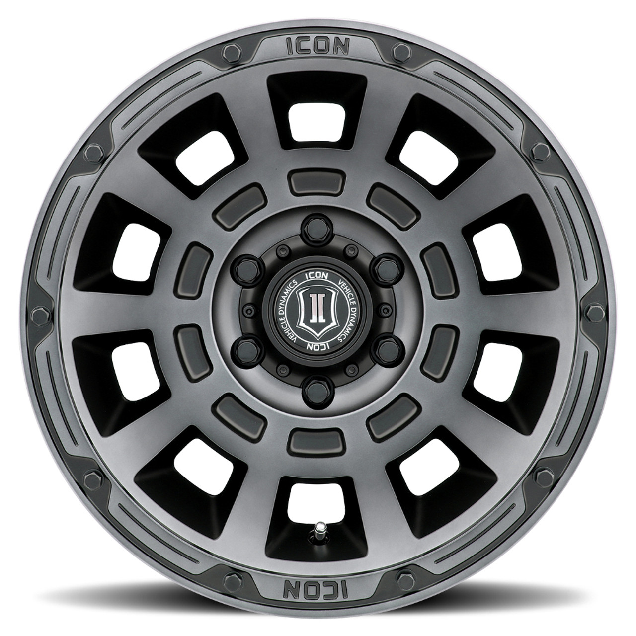 ICON Alloys Thrust, Smoked Satin Black, 17 x 8.5 / 6 x 120, 0mm Offset, 4.75" BS