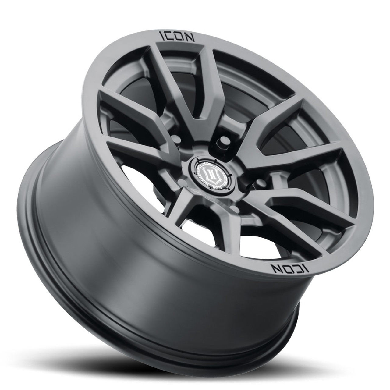 ICON Alloys Vector 5, Satin Black, 17 x 8.5 / 5 x 5, -6mm Offset, 4.5" BS