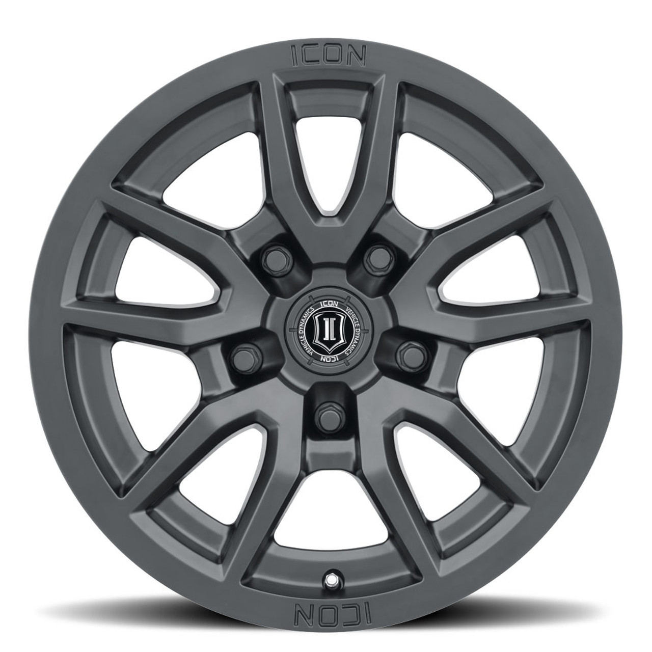 ICON Alloys Vector 5, Satin Black, 17 x 8.5 / 5 x 5, -6mm Offset, 4.5" BS