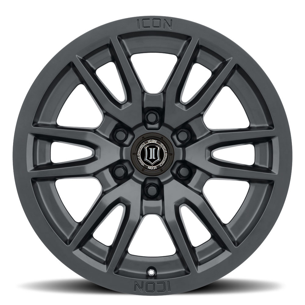 ICON Alloys Vector 6, Satin Black, 17 x 8.5 / 6 x 120, 0mm Offset, 4.75" BS