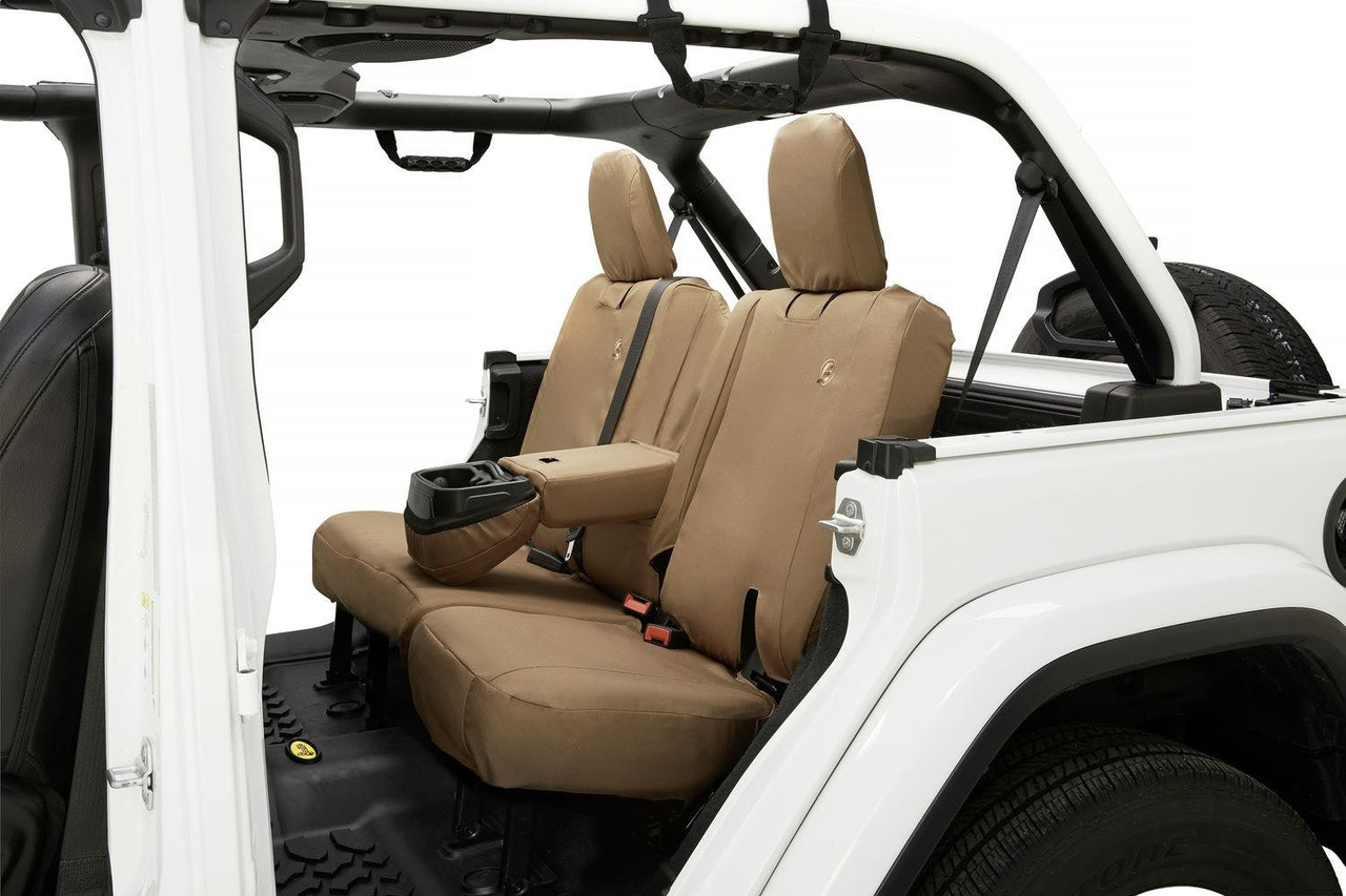 Seat Cover, Rear, Tan | (07-18) Wrangler JK, 4 Door with Fold Down Arm Rests | 29291-04