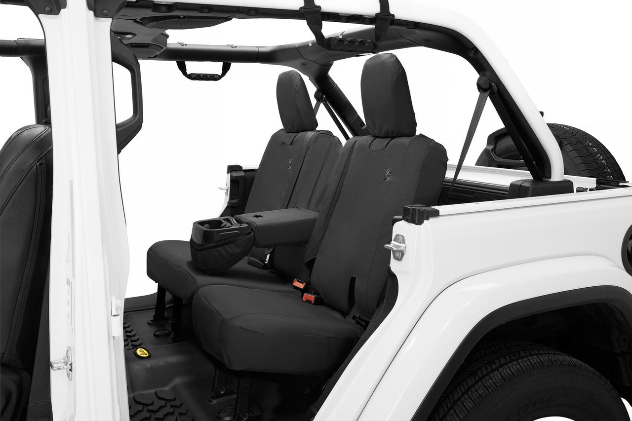 Seat Cover, Rear, Black Diamond | (07-18) Wrangler JK, 4 Door with Fold Down Arm Rests | 29291-35