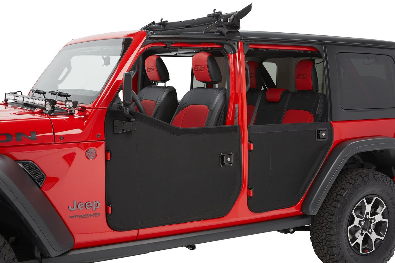 Full Fabric Door Kit, Rear, Black Diamond | (18-24) Wrangler JL, (20-24) Gladiator JT | 51751-35