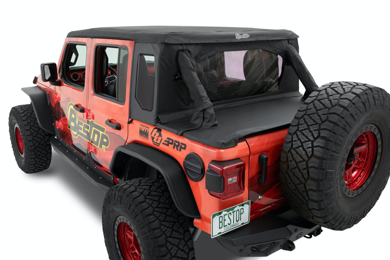 Halftop Soft Top Conversion Kit, Black Diamond | (18-23) Wrangler JL, 4 Door | 80100-35
