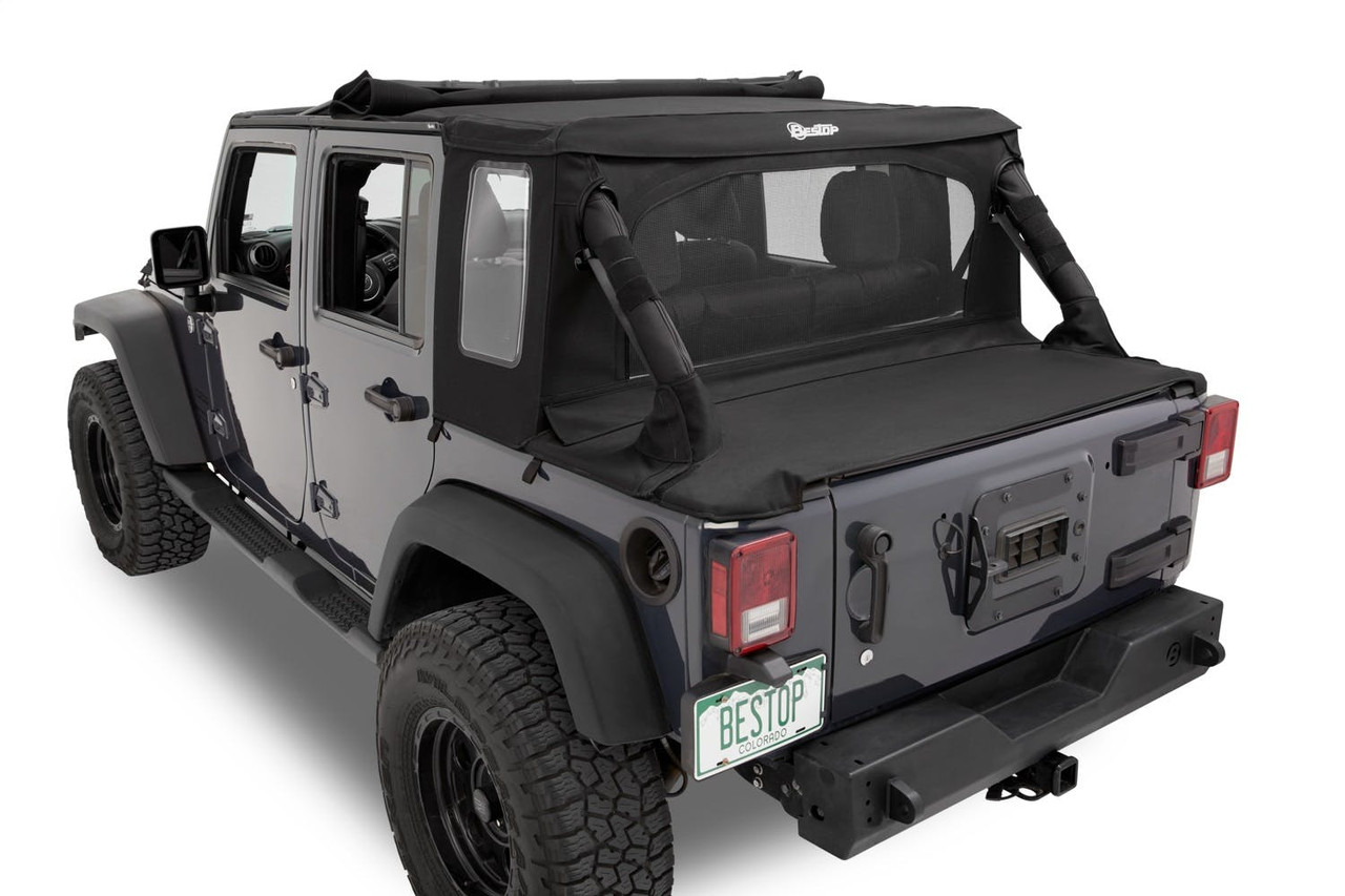 Halftop Soft Top Conversion Kit, Black Twill | (07-18) Wrangler JK, 4 Door | 80103-17