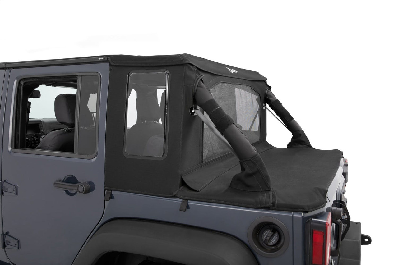 Halftop Soft Top Conversion Kit, Black Twill | (07-18) Wrangler JK, 4 Door | 80103-17