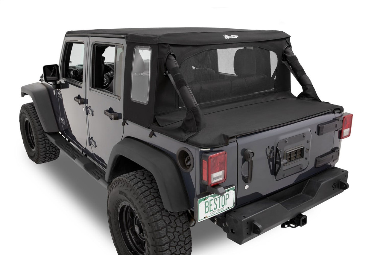 Halftop Soft Top Conversion Kit, Black Twill | (07-18) Wrangler JK, 4 Door | 80103-17