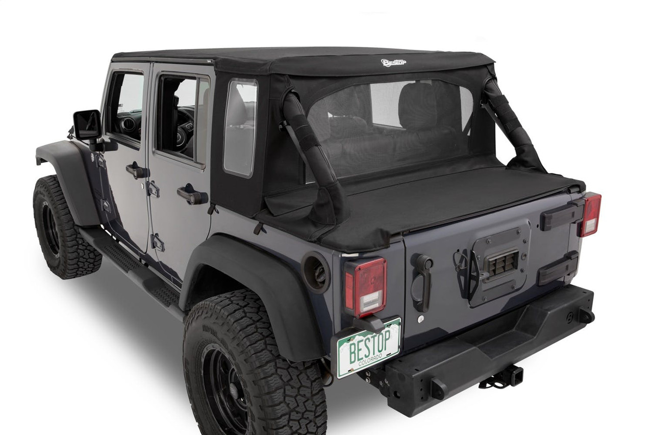 Halftop Soft Top Conversion Kit, Black Twill | (07-18) Wrangler JK, 4 Door | 80103-17