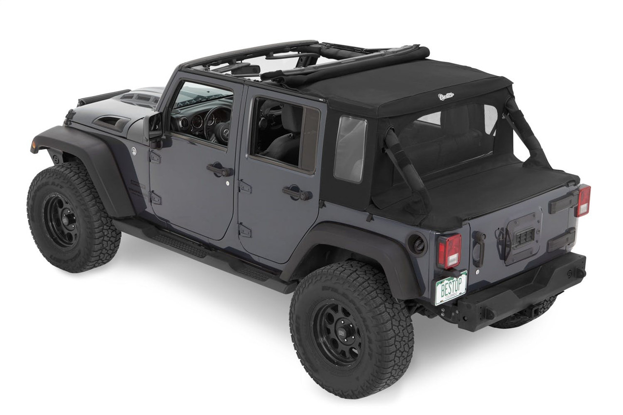 Halftop Soft Top Conversion Kit, Black Twill | (07-18) Wrangler JK, 4 Door | 80103-17