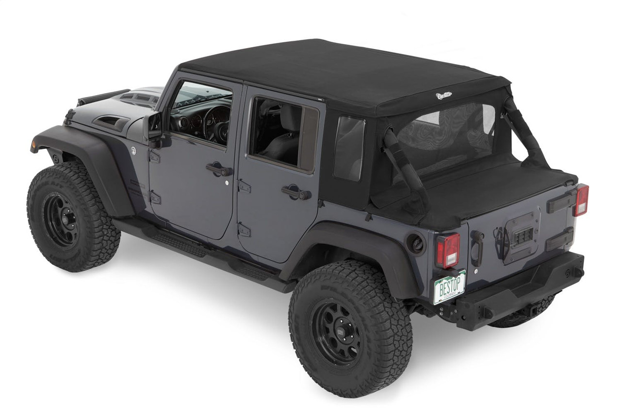 Halftop Soft Top Conversion Kit, Black Diamond | (07-18) Wrangler JK, 4 Door | 80103-35