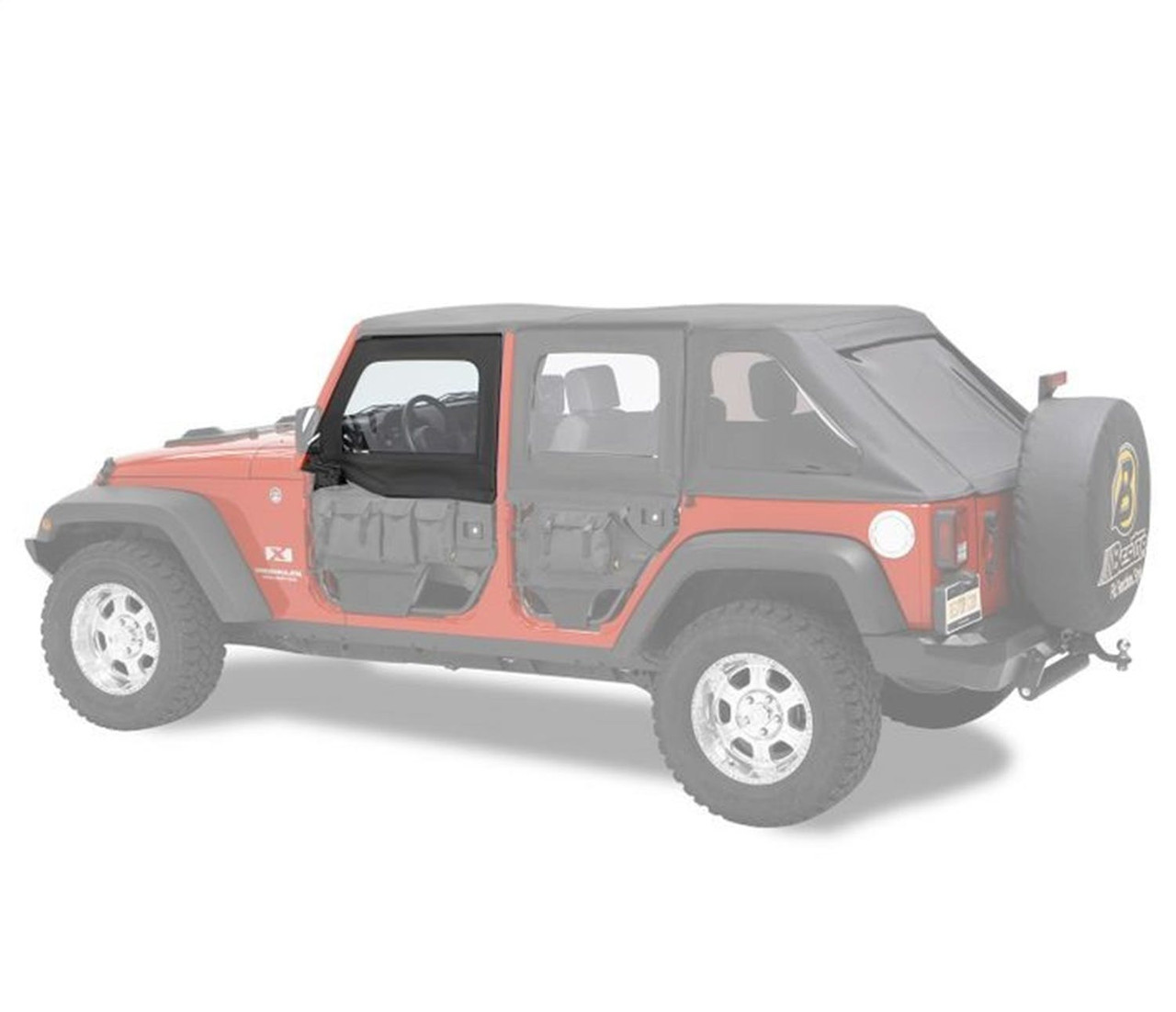 HighRock Element Upper Fabric Half Doors, Front | (07-18) Wrangler JK | 51805-17