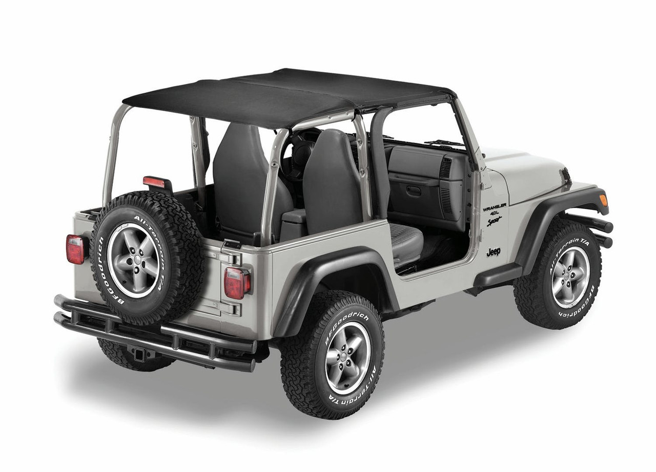 Header Extended Safari Bikini Top, Black Denim | (97-02) Wrangler TJ | 52531-15