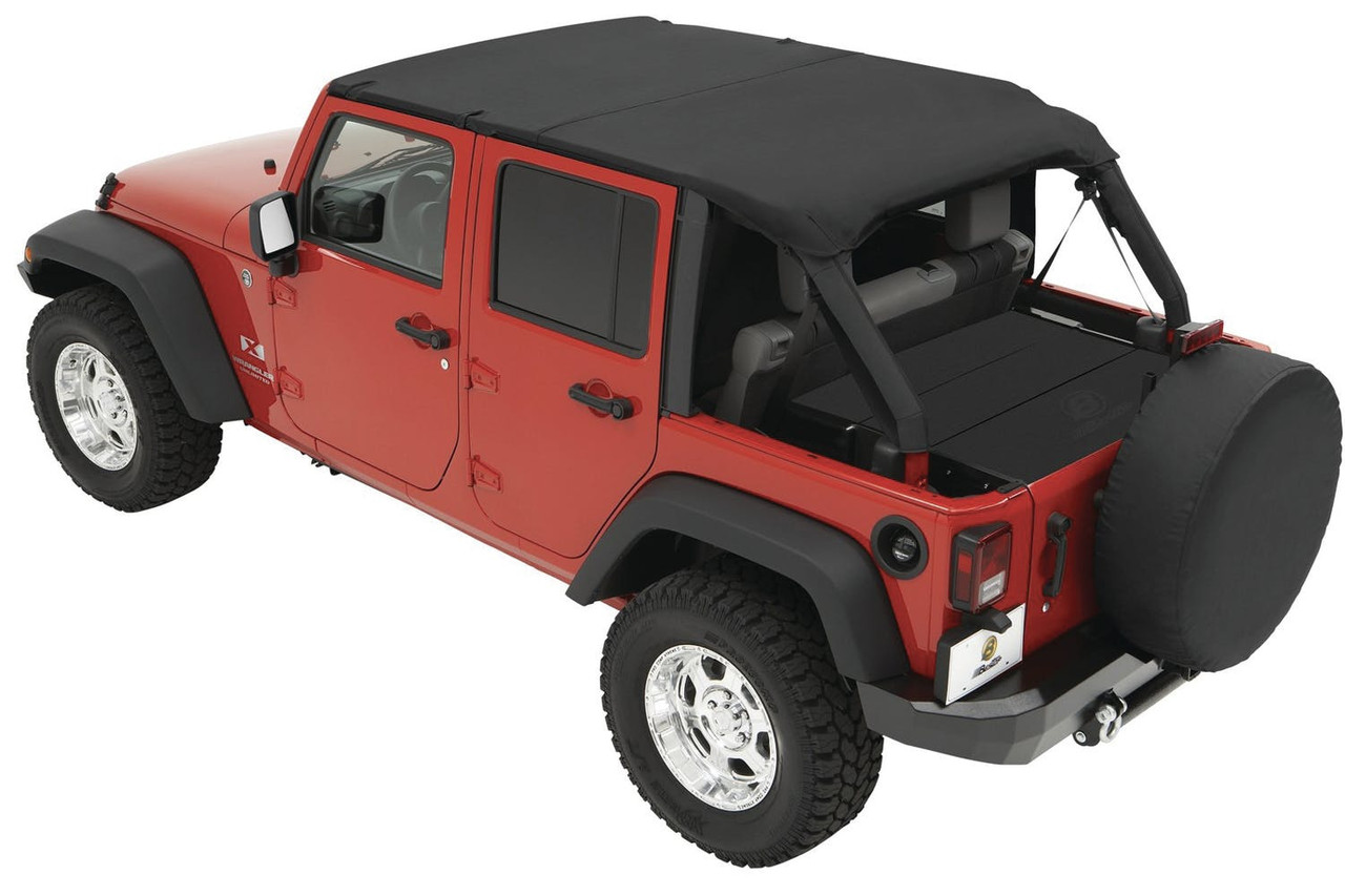 Header Extended Safari Bikini Top, Black Diamond | (07-09) Wrangler JK, 4 Door | 52581-35
