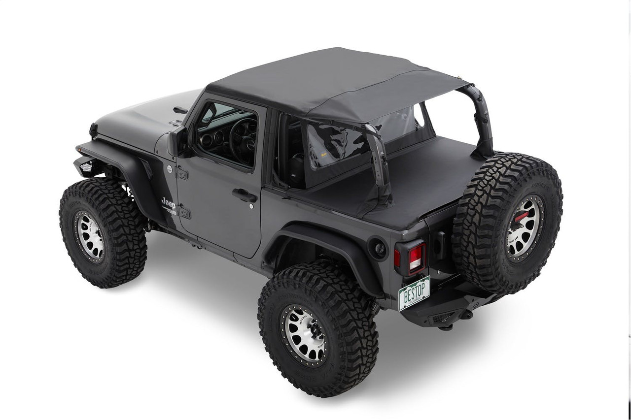 Header Extended Safari Cable Style Bikini Top, Black Diamond | (18-23) Wrangler JL, 2 Door | 52607-35