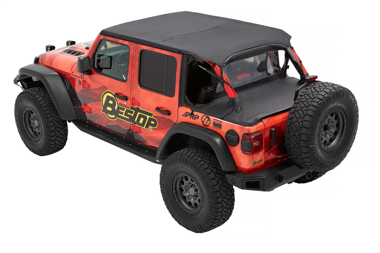 Header Extended Safari Cable Style Bikini Top, Black Diamond | (18-24) Wrangler JL, 4 Door | 52608-35