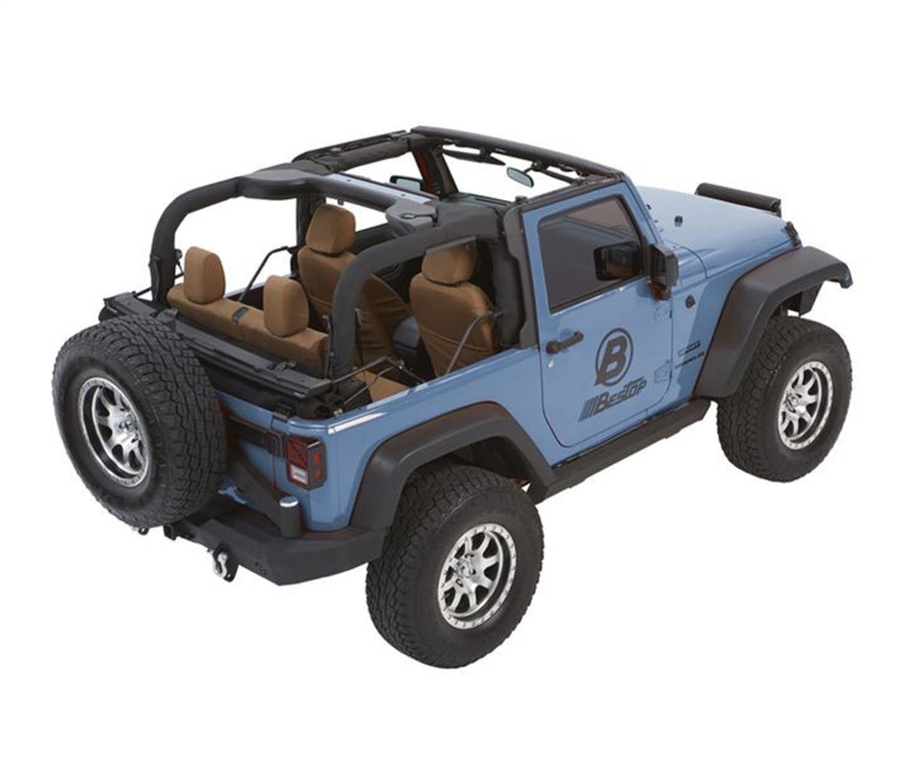 Trektop Glide Slantback Soft Top, Black Twill | (07-18) Wrangler JK, 2 Door | 54422-17