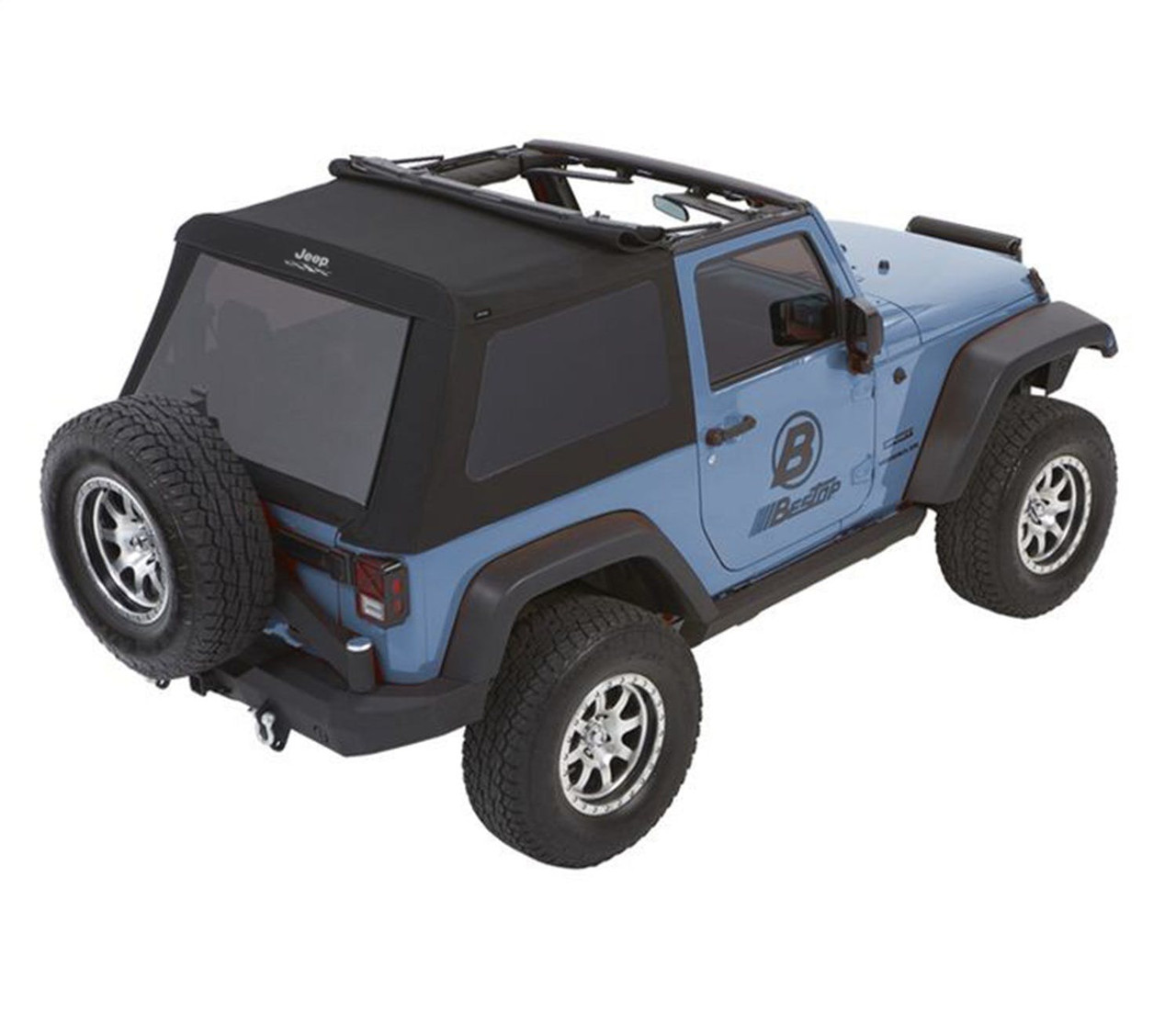 Trektop Glide Soft Top, Black Diamond | (07-18) Wrangler JK, 2 Door | 54422-35