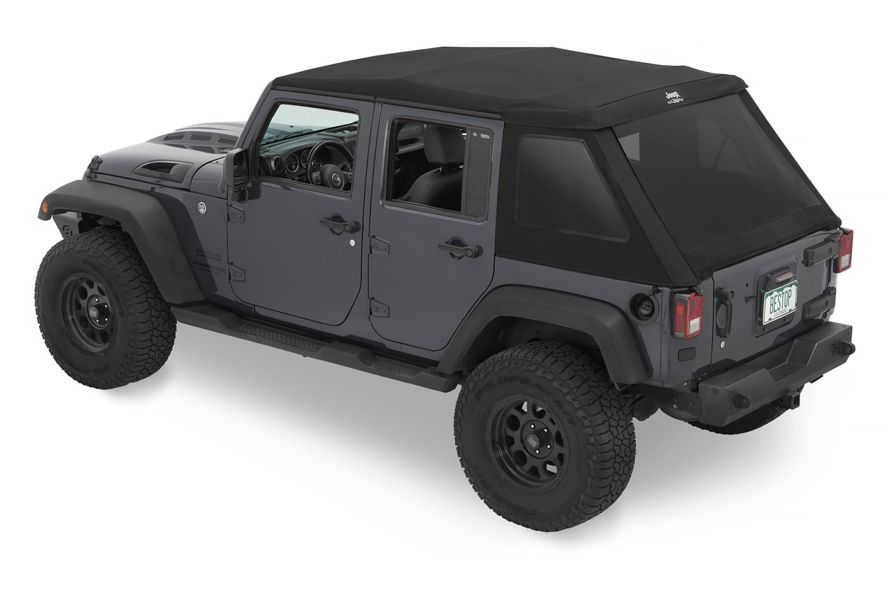 Trektop Glide Soft Top, Black Diamond | (07-18) Wrangler JK, 4 Door | 54423-35