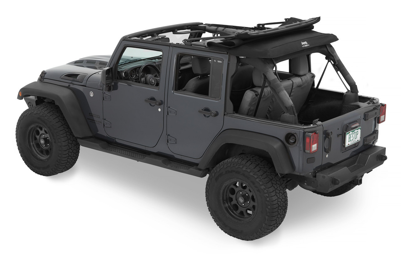 Trektop Glide Soft Top, Black Diamond | (07-18) Wrangler JK, 4 Door | 54423-35