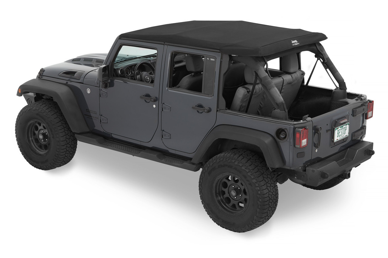Trektop Glide Soft Top, Black Diamond | (07-18) Wrangler JK, 4 Door | 54423-35